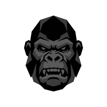 Geometric Gorilla Head Graphic Design