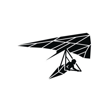 Hang glider silhouette with pilot