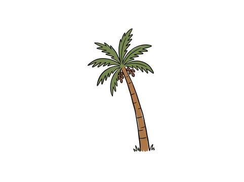 Single palm tree vector illustration graphic
