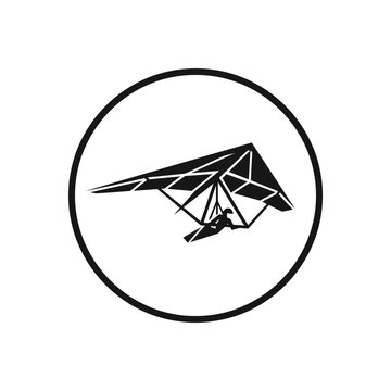 Hang glider pilot in flight, geometric style