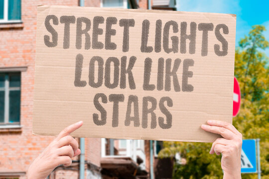"Street lights look like stars" Blurry vision spreads light at night. ASTIGMATISM. NIGHT. EYES. LIGHTS.