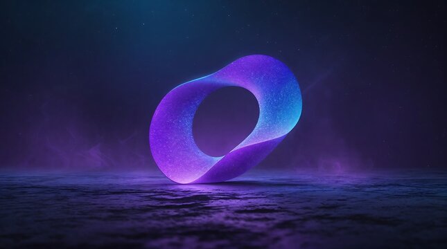 Abstract glowing mbius strip in cosmic space