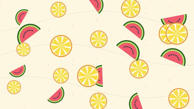 Dynamic Watermelon and Lemon Slices Motion Graphic
