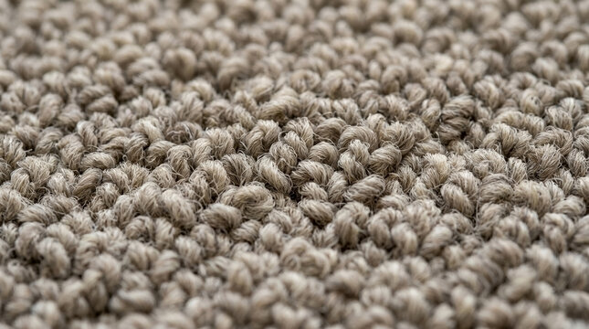 Close Up Beige Berber Loop Pile Carpet Fiber Texture for Residential Flooring Material Catalog, Modern Interior Design Websites, Architecture Blogs, and Renovation Content