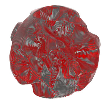Abstract red wavy 3D shape