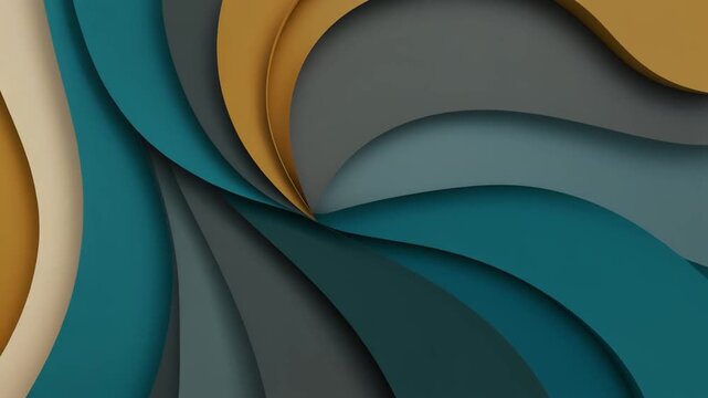 Teal, green, yellow, ochre, and cream abstract data flow corporate seamless motion loop background.