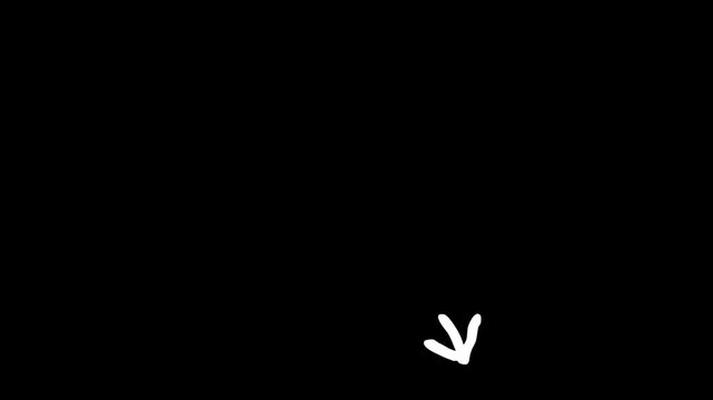 White Downward Trend Arrow on Black Background