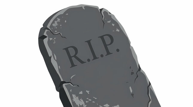 Crooked Halloween Tombstone Vector Illustration
