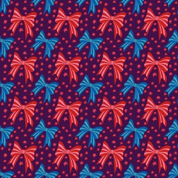 seamless bows pattern with star 