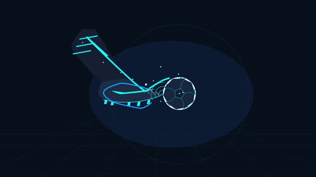 Abstract pixel art spaceship animation loop in blue night cosmos space