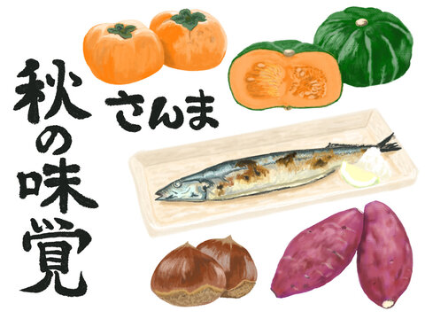 白バックに2つの柿が並んだイラスト