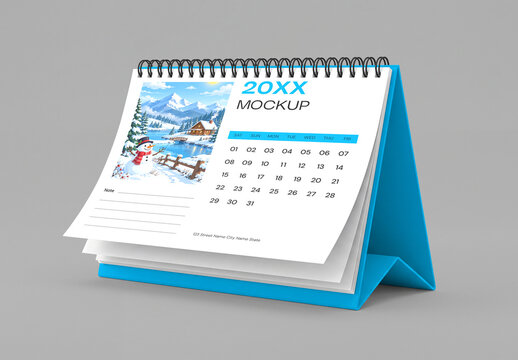 Standing Desk Calendar Mockup