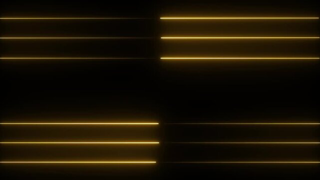 An abstract digital or video frame with glowing horizontal yellow or gold lines on a dark background.
