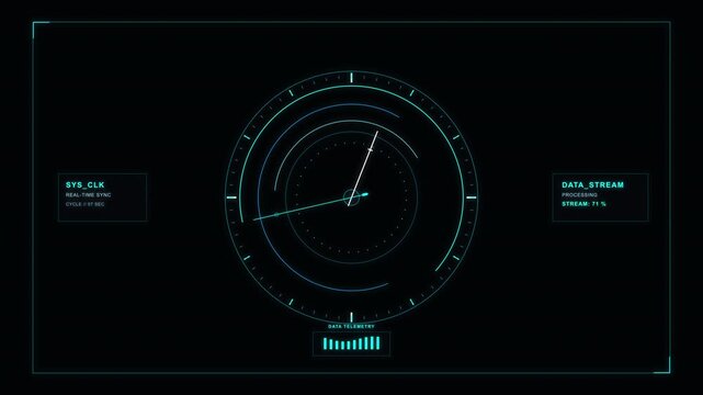 Hud sci-fi interface clock loop motion graphic hud design element
