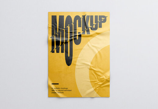 Wrinkled Paper Poster Mockup