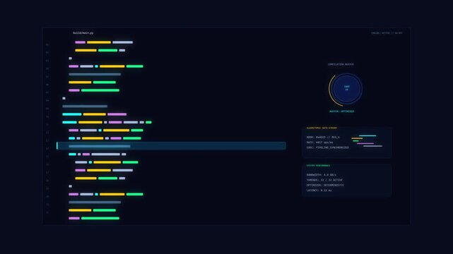 Programming code screen loop motion graphic