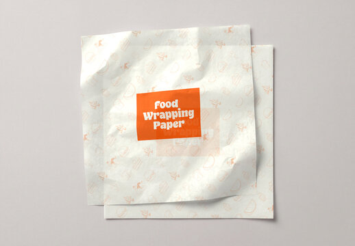 Food Wrapping Paper Packaging Mockup for Restaurant Branding