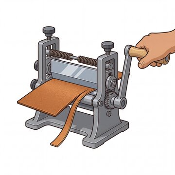 Manual Leather Splitting Machine for Leatherworking Illustration