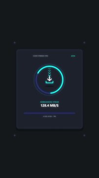 download speed test animation loop UI interface progress tech cyber