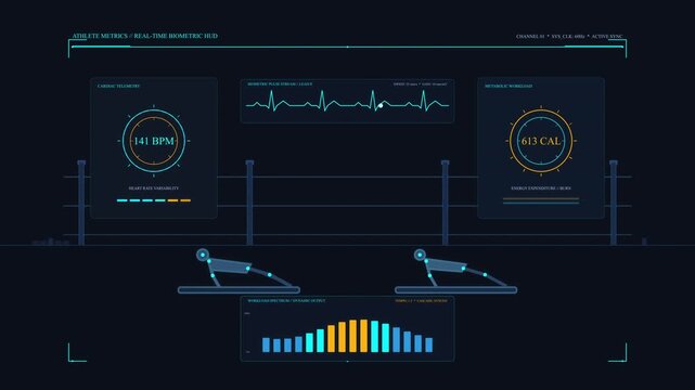 Hud interface digital dashboard motion graphic with futuristic data