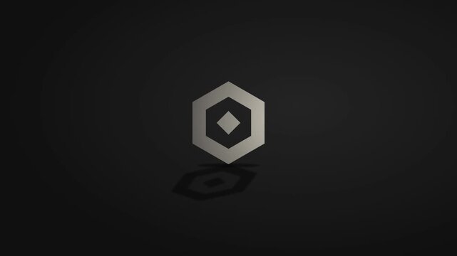Mysterious shadow moves across a dark background as shifting light reveals a hidden abstract logo, creating an elegant cinematic reveal for branding, identity, and creative presentations.