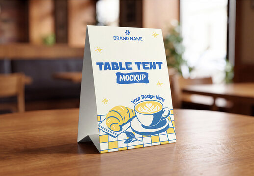 Restaurant Table Tent Mockup