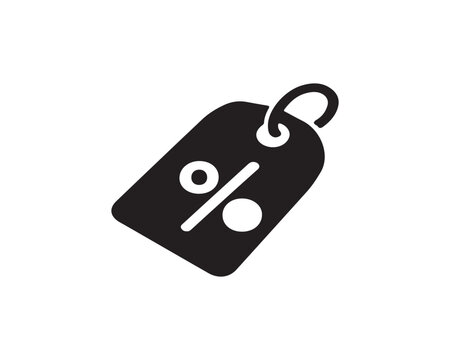 Black retail price tag icon with percentage sign discount icon sales tag retail offer merchandise label commerce shopping consumer dea