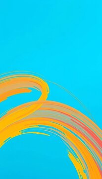 Vibrant brush strokes swirl across a bright blue background, background, bright