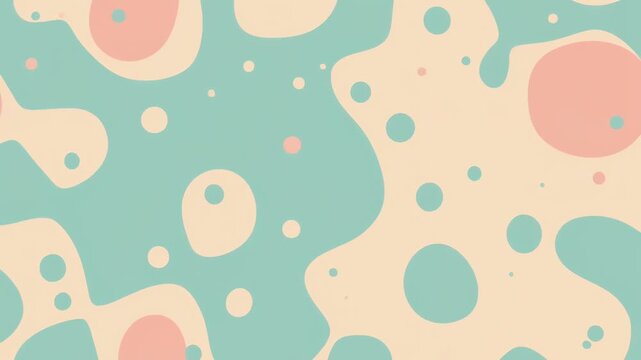 ふんわりとぼけていくレトロな水玉の抽象背景