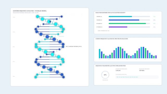 dna animation loop scientific helix chart statistic infographic data