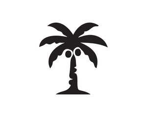 Minimalist palm tree icon graphic silhouette with tropical silhouette vacation graphics minimalist illustration stylized paradise environment © Muhammad