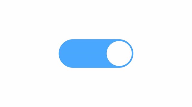 Turn on button icon sign animation on transparent background. swipe on button sign animated with alpha channel.