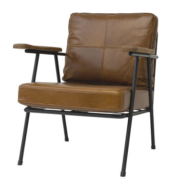 Industrial leather chair png mockup loft style furniture