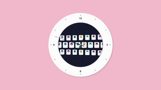 clock, pixel, time, loop, animation, watch, gear, timer, minute, hand