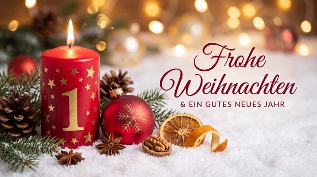 Erster 1. Advent Karte Weihnachtskarte mit Kerze Weihnachten Dekoration Weihnachtsdekoration Adventszeit