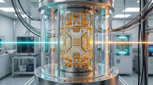 Advanced quantum processor inside laboratory cryogenic cooling system