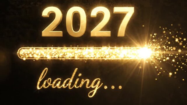 2027 new year loading progress bar animation