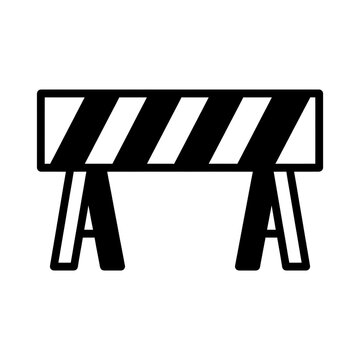 Black vector icon of a construction barrier or barricade