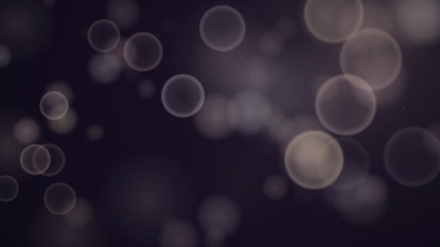 Soft Bokeh Lights and Bubbles Overlay Effect on Dark Background.