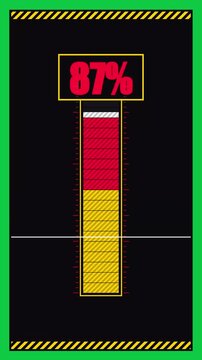 Loading Bar Showing 87 Percent Complete on a Black Background with Green Border.