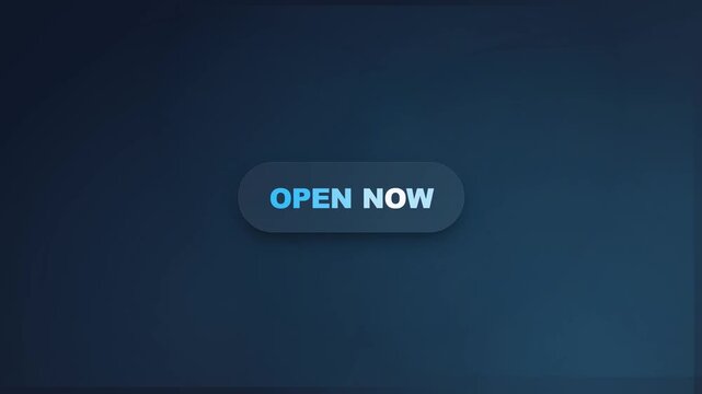 Modern UI elements featuring a blue open now button on a dark gradient backdrop with a digital aesthetic. Perfect for web design and app development projects.