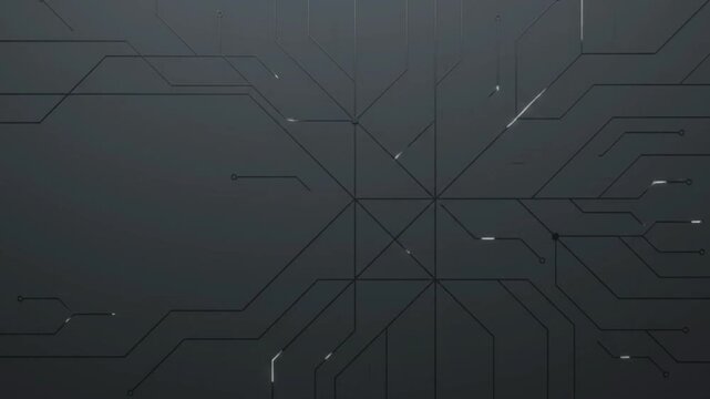 Dark Futuristic Circuit Board and Data Connections Background