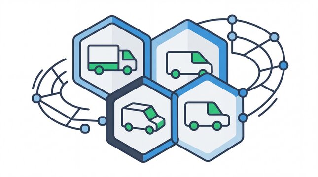 Jalur transportasi vektor logistik pengiriman barang distribusi