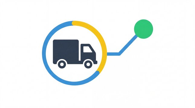 Vektor ikon jalur transportasi logistik pengiriman barang
