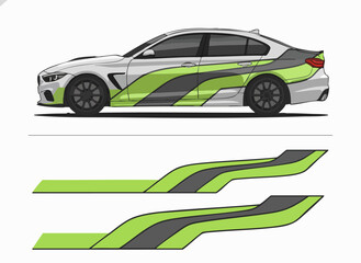 Fototapeta premium sports car with racing stripes illustration