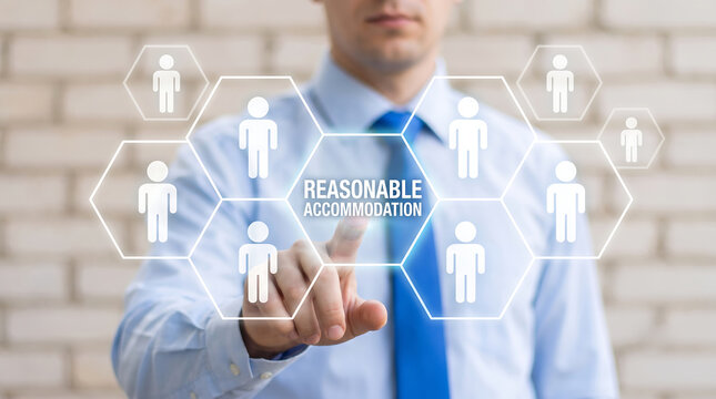 HR manager selecting reasonable accommodation option on virtual team dashboard