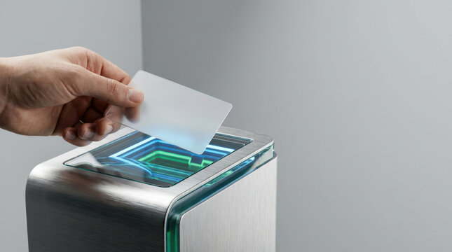 Contactless card payment enables cybersecurity, data protection, and secure transaction with modern reader and confident hand gesture