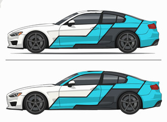 Fototapeta premium stylized high performance sedan illustration