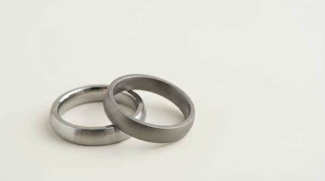 Silver wedding ring symbolizing commitment and data cybersecurity protection with elegant interlocking design on clean background