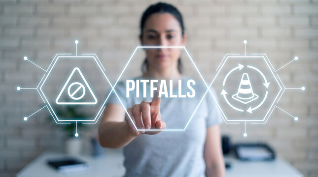 Concept of avoiding pitfalls. Mistakes to avoid. Avoid these mistakes business,bankruptcy,pitfall,mistake,avoid,concept